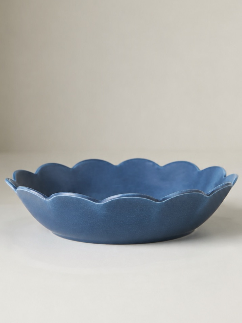 Anthropologie Melamine Scalloped Pasta Bowl in Blue
